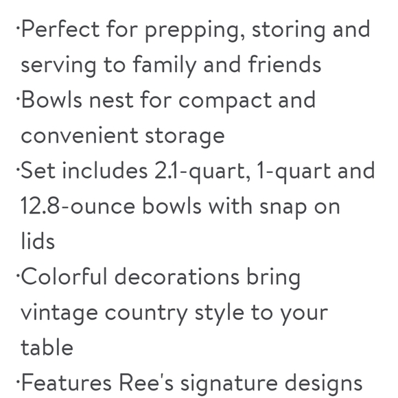 ❤️ New Pioneer Woman Sweet Rose Rectangle Nesting Bowls Set - Picture 8 of 10